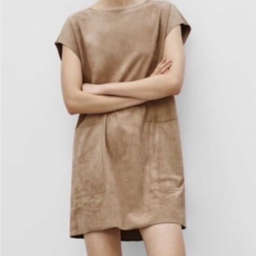WILFRED FREE ARITZIA Nori - Shirt Dress Vegan Faux Suede Leather - Picture 10 of 11